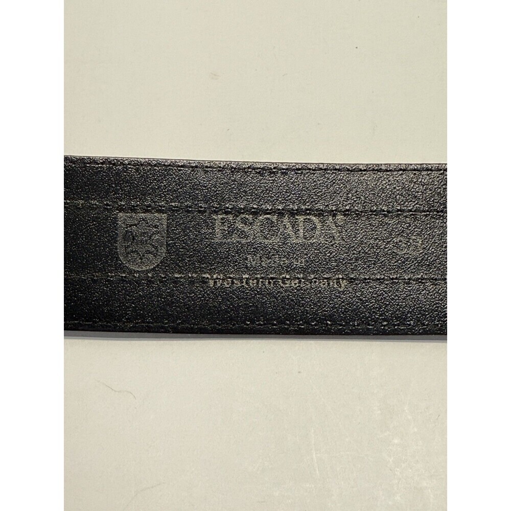 Escada Vintage Retro Leather Wide Belt Gold Brown Buckle Made in Germany 38 - Picture 9 of 14